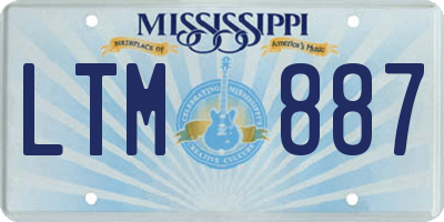 MS license plate LTM887