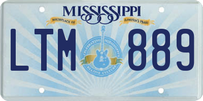 MS license plate LTM889