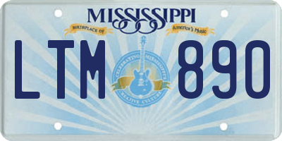 MS license plate LTM890