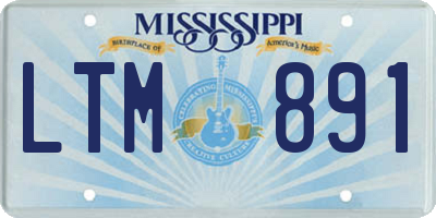 MS license plate LTM891
