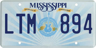 MS license plate LTM894