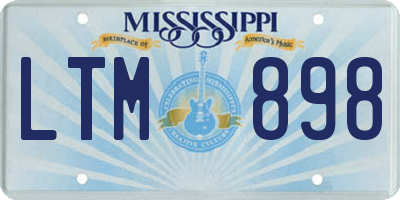 MS license plate LTM898