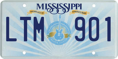 MS license plate LTM901