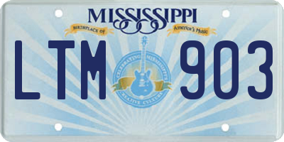 MS license plate LTM903