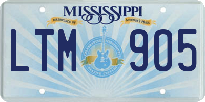 MS license plate LTM905