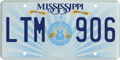 MS license plate LTM906