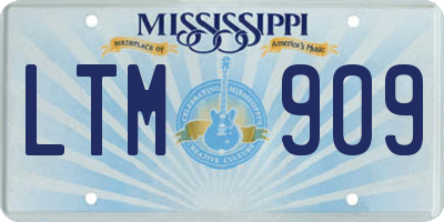MS license plate LTM909