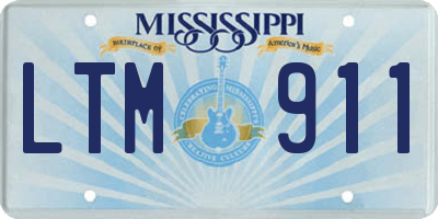 MS license plate LTM911