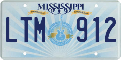 MS license plate LTM912