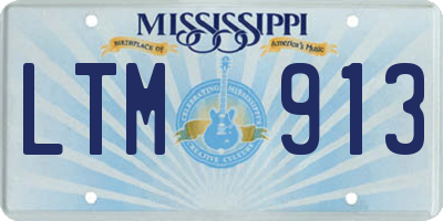 MS license plate LTM913