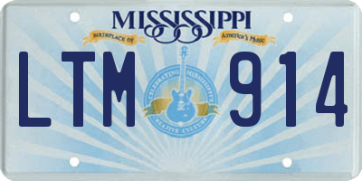 MS license plate LTM914