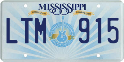 MS license plate LTM915