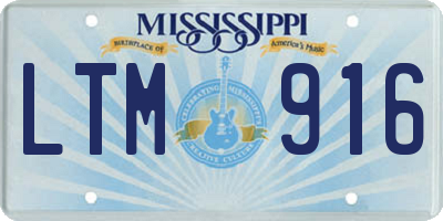 MS license plate LTM916