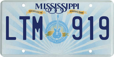 MS license plate LTM919