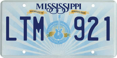 MS license plate LTM921