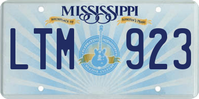 MS license plate LTM923