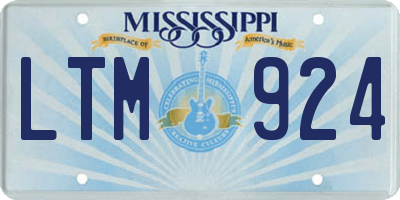MS license plate LTM924