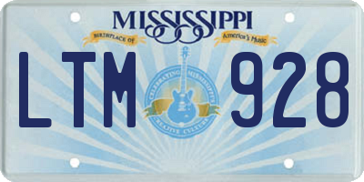 MS license plate LTM928