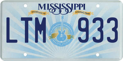 MS license plate LTM933