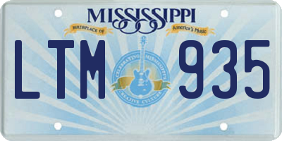 MS license plate LTM935