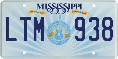 MS license plate LTM938