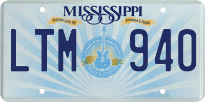 MS license plate LTM940