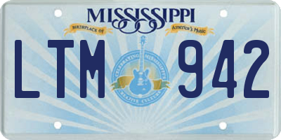 MS license plate LTM942