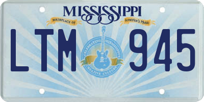 MS license plate LTM945