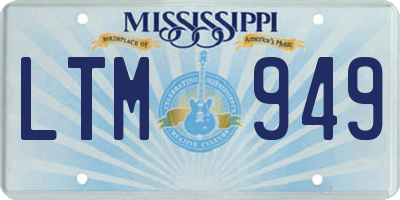 MS license plate LTM949