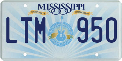 MS license plate LTM950