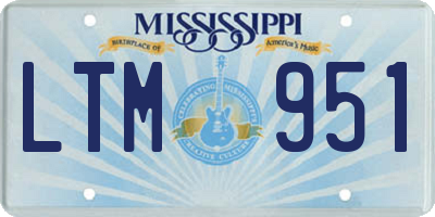 MS license plate LTM951