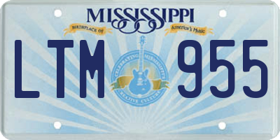 MS license plate LTM955