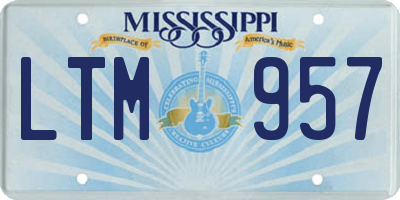 MS license plate LTM957
