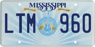 MS license plate LTM960