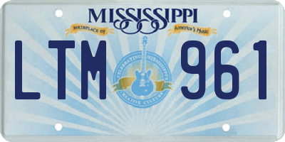 MS license plate LTM961