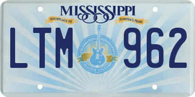 MS license plate LTM962