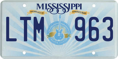 MS license plate LTM963