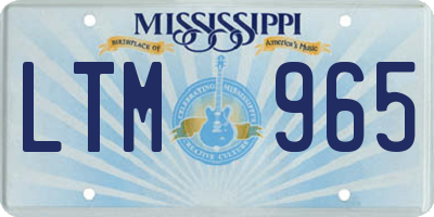MS license plate LTM965