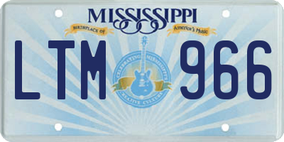 MS license plate LTM966
