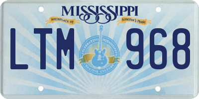 MS license plate LTM968