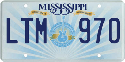 MS license plate LTM970