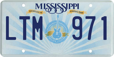 MS license plate LTM971