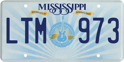 MS license plate LTM973