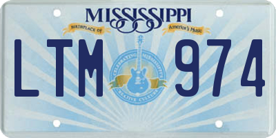 MS license plate LTM974