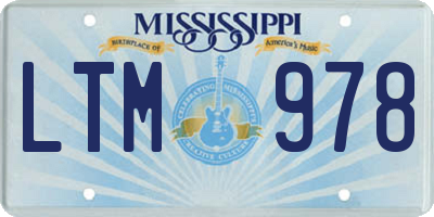 MS license plate LTM978
