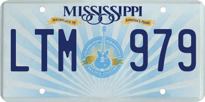 MS license plate LTM979