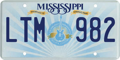 MS license plate LTM982