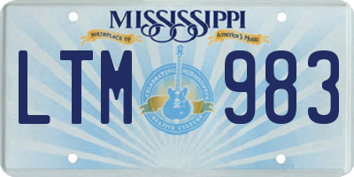 MS license plate LTM983