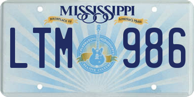 MS license plate LTM986