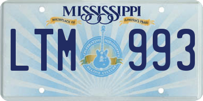MS license plate LTM993